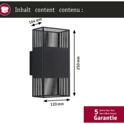 LED-seinävalaisin Paulmann Tharin, 120x104mm, IP44, 3000K, 2x3.7W