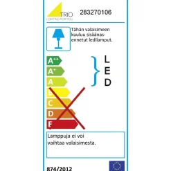 LED-seinävalaisin Trio Mattimo 55x404x80mm kromi
