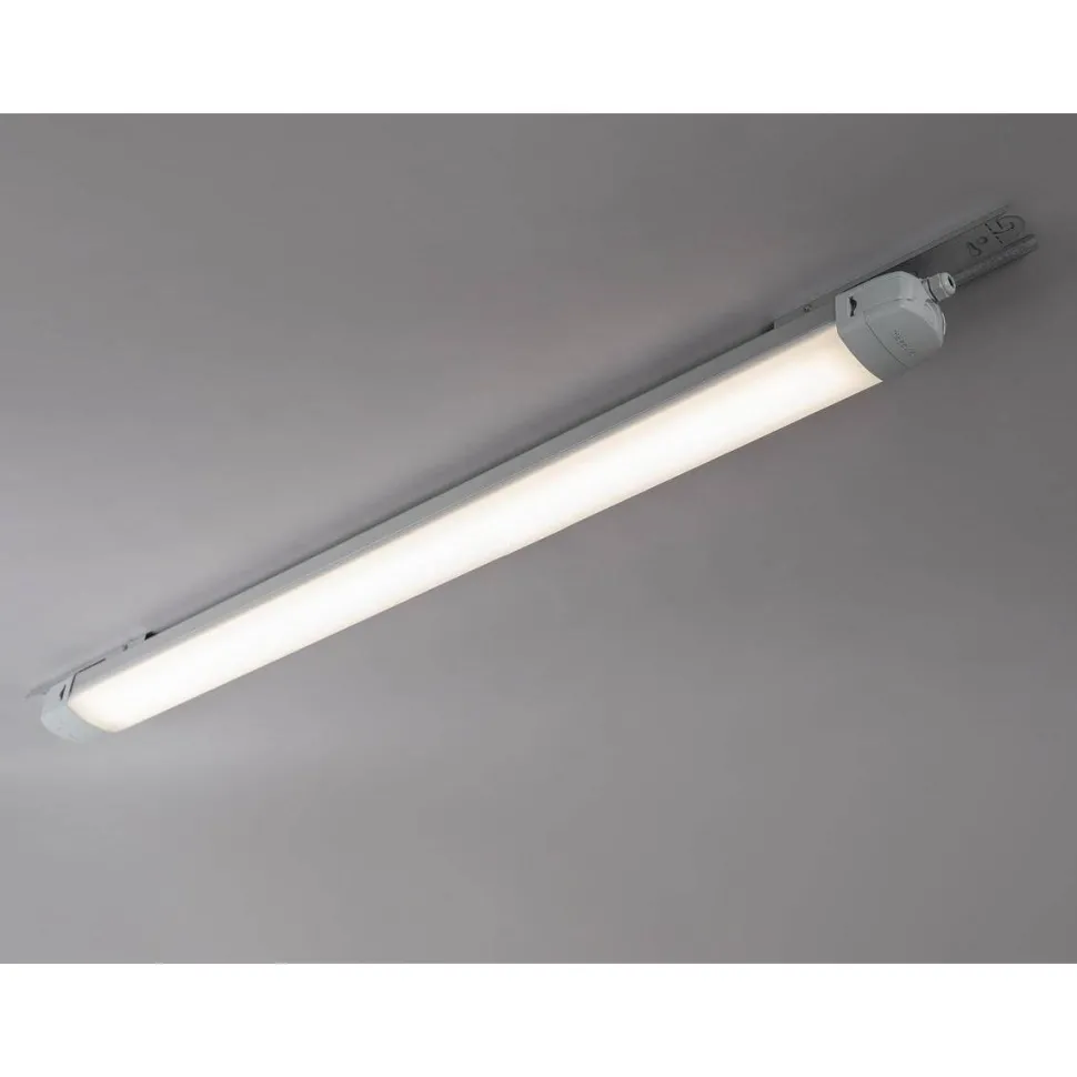 LED-teollisuusvalaisin Hide-a-lite Liteline 1200 S tunnistimella IP65 vaaleanharmaa