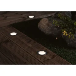 LED-terassivalaisinsarja Paulmann Plug & Shine Floor, Smart Home Zigbee 3.0, IP67, RGBW+, 3x2W, rst