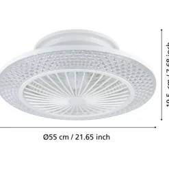 LED-tuuletinvalaisin Eglo Malinska, valkoinen