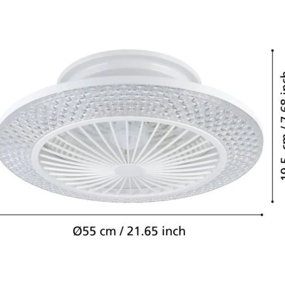 LED-tuuletinvalaisin Eglo Malinska, valkoinen