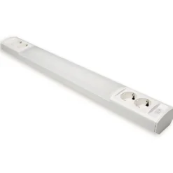 LED-työpistevalaisin Ensto Ami AL124L1150 14W/830/840 1152 mm 2x2-osainen pistorasia + kytkin valkoinen