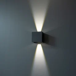 LED-ulkoseinävalaisin FTLIGHT Iina 2x5W eri valonvärejä 570lm säädettävä keila musta