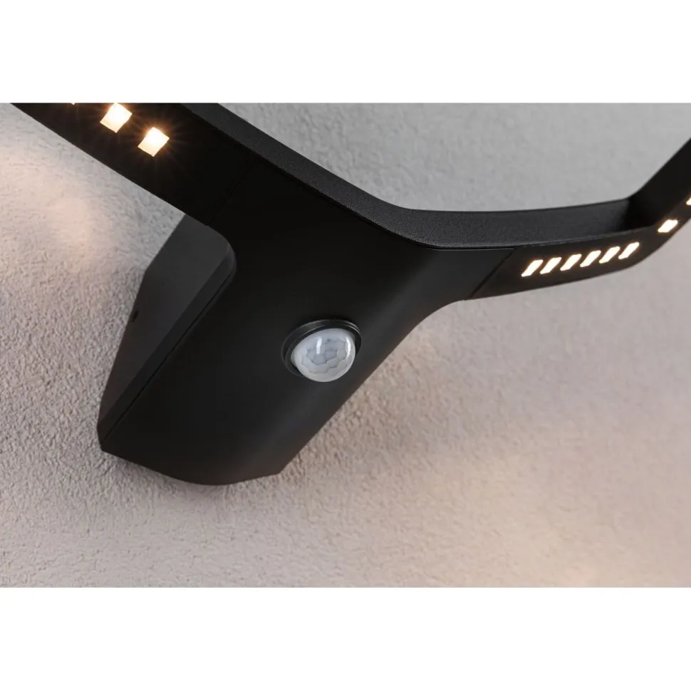 LED-ulkoseinävalaisin Paulmann Alara 375x270mm 3000K 10W 450lm hämäräohjattu liiketunnistin IR antrasiitti