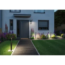 LED-ulkoseinävalaisin Paulmann Alara Smart Home Zigbee 3.0 375x270mm hämäräohjattu liiketunnistin IR RGBW+ 10W 450lm antrasiitti