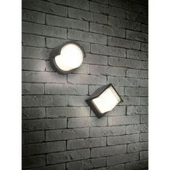LED-ulkoseinävalaisin Trio Puno pyöreä mattamusta