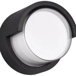 LED-ulkoseinävalaisin Trio Puno pyöreä mattamusta