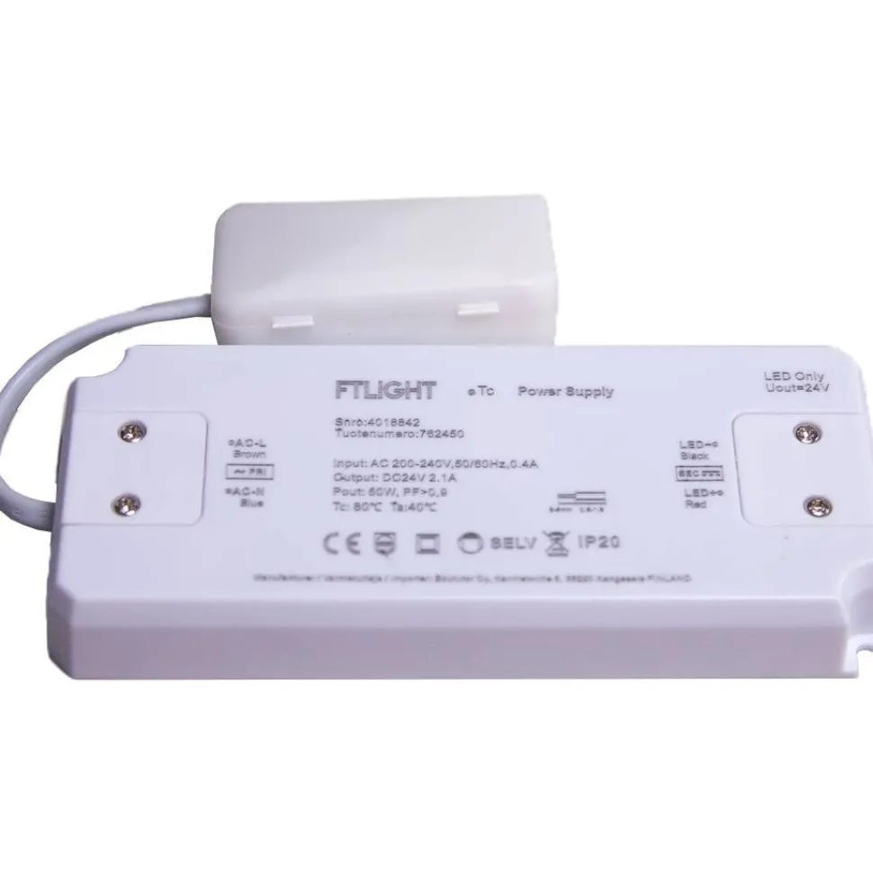 LED-vakiojännitelähde FTLIGHT 50W 24V IP20