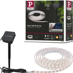 LED-valonauha aurinkokennolla Paulmann, 3m, IP44, 0.3W, 16lm/m, 60LEDs/m, 2700K, hämärätunnistin