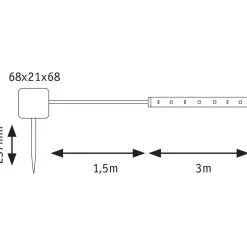 LED-valonauha aurinkokennolla Paulmann, 3m, IP44, 0.3W, 16lm/m, 60LEDs/m, 2700K, hämärätunnistin