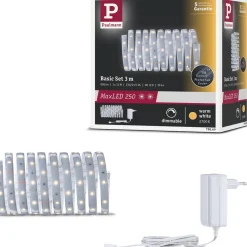 LED-valonauha Paulmann MaxLED 250, aloituspakkaus, IP44, 240lm/m, 2700K, 24VA, eri kokoja