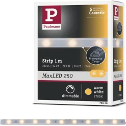 LED-valonauha Paulmann MaxLED 250, IP44, 240lm/m, 2700K, eri kokoja