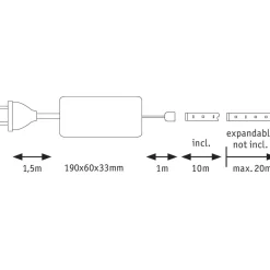 LED-valonauha Paulmann MaxLED 500, aloituspakkaus, 10m, 50W, 550lm/m, 6500K, 75VA