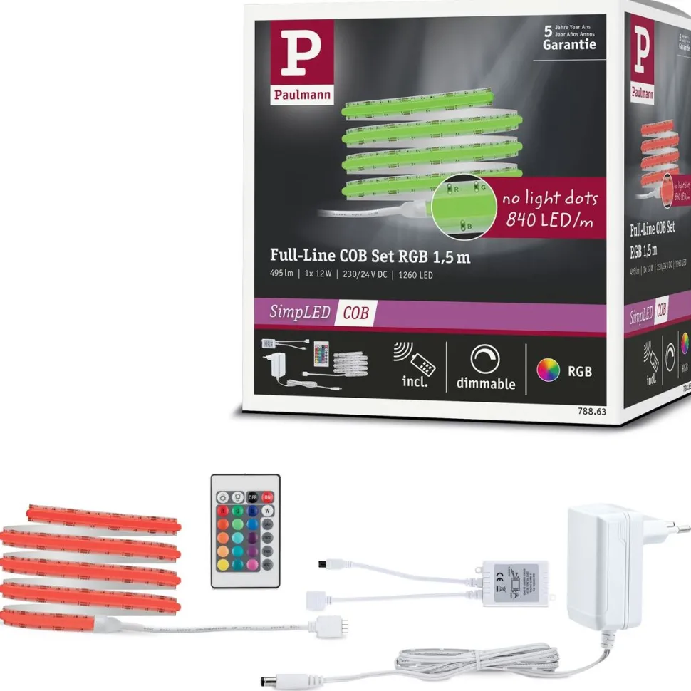 LED-valonauha Paulmann SimpLED Full-Line COB, 330lm/m, 840LEDs/m, RGB, 24VA, eri kokoja