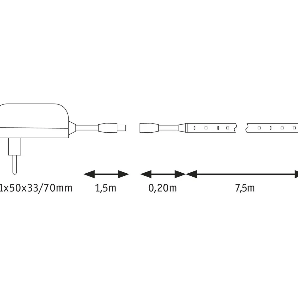 LED-valonauha Paulmann SimpLED, 260lm/m, 60LEDs/m, 6500K, eri kokoja