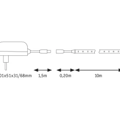 LED-valonauha Paulmann SimpLED, 260lm/m, 60LEDs/m, 6500K, eri kokoja