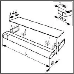 LED-yleisvalaisin Ensto Jono AVR66 IP44 600 mm 7W/840 pistorasialla ja pölysuojalla