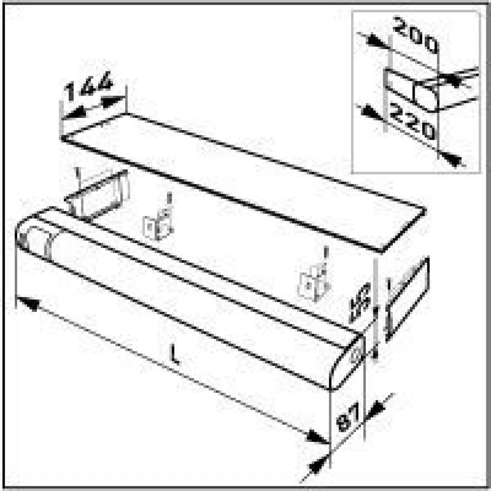 LED-yleisvalaisin Ensto Jono AVR66 IP44 550 mm 7W/840 pistorasialla