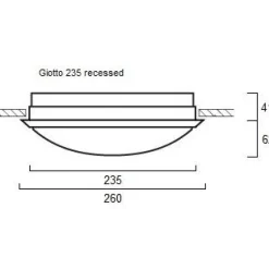 LED-yleisvalaisin Lumiance Giotto 235 ø265 mm uppoasennettava 12 W 4000 K IP44 valkoinen