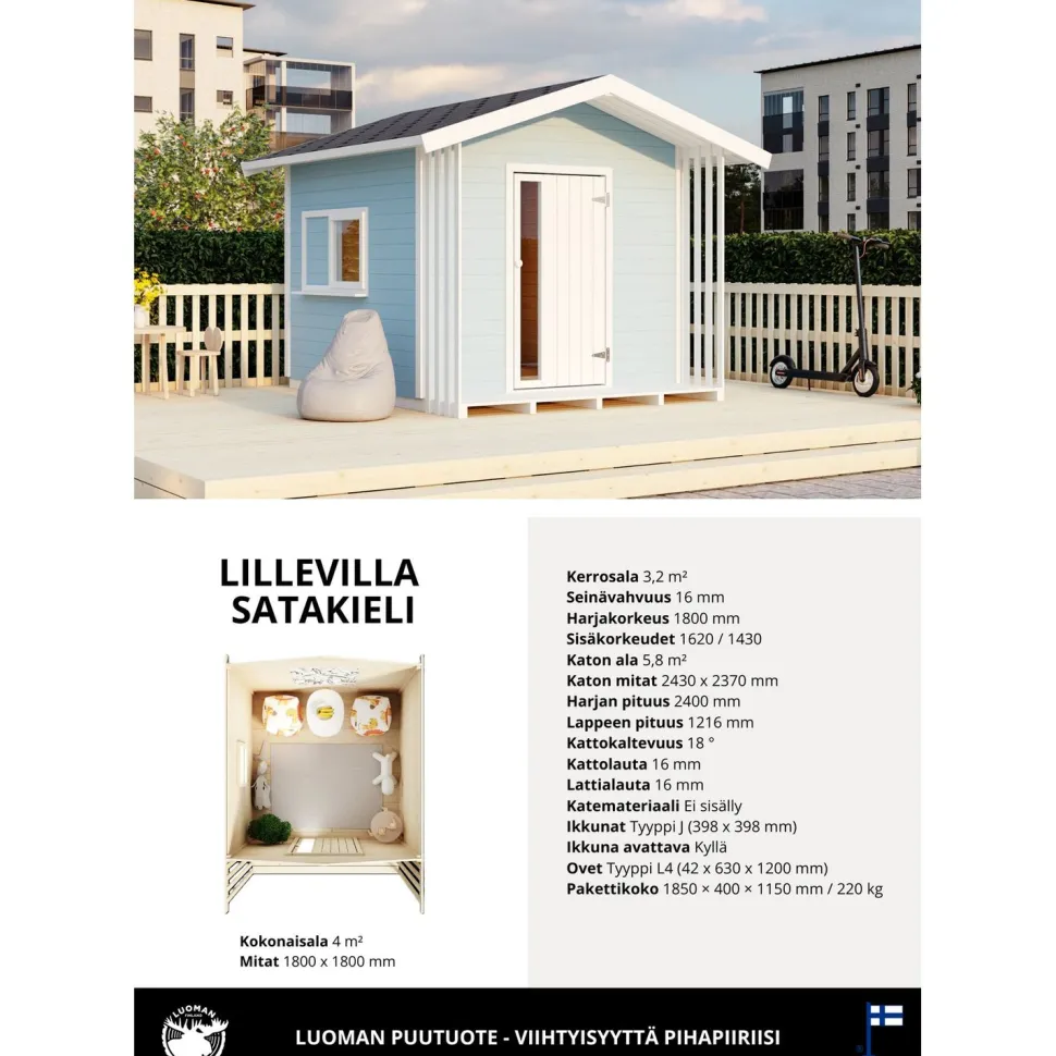 Leikkimökki Luoman Lillevilla 30 Satakieli, 3.2m²