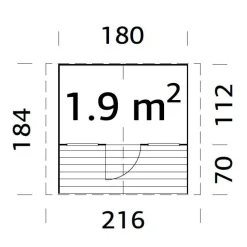 Leikkimökki Palmako Felix 1,9 m2