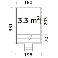 Leikkimökki Palmako Huck 3,3 m²