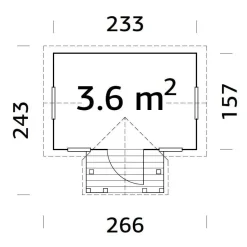 Leikkimökki Palmako Jennie 3,6 m²