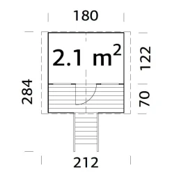 Leikkimökki Palmako Toby 2,1 m²
