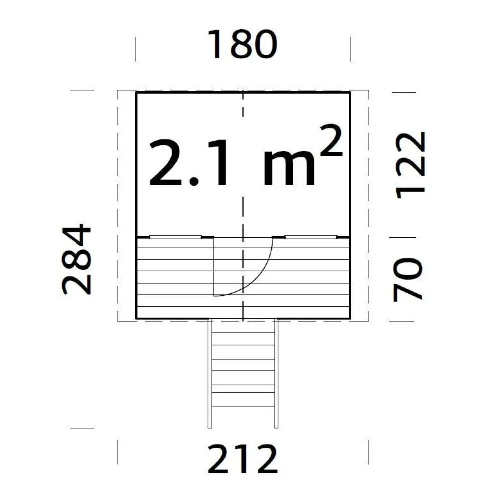Leikkimökki Palmako Toby 2,1 m²