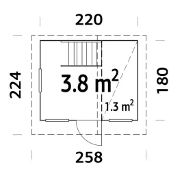 Leikkimökki Palmako Tom 3,8 m2