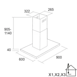 Liesikupu Lapetek Jona Slim-V X3 90cm saarekemalli eri värejä