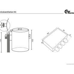 Liesikupu Thermex Super Silent Slider 600mm valkoinen keskusilmanvaihtojärjestelmä