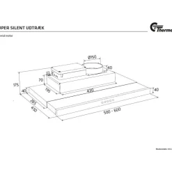 Liesikupu Thermex Super Silent Slider 600mm valkoinen keskusilmanvaihtojärjestelmä