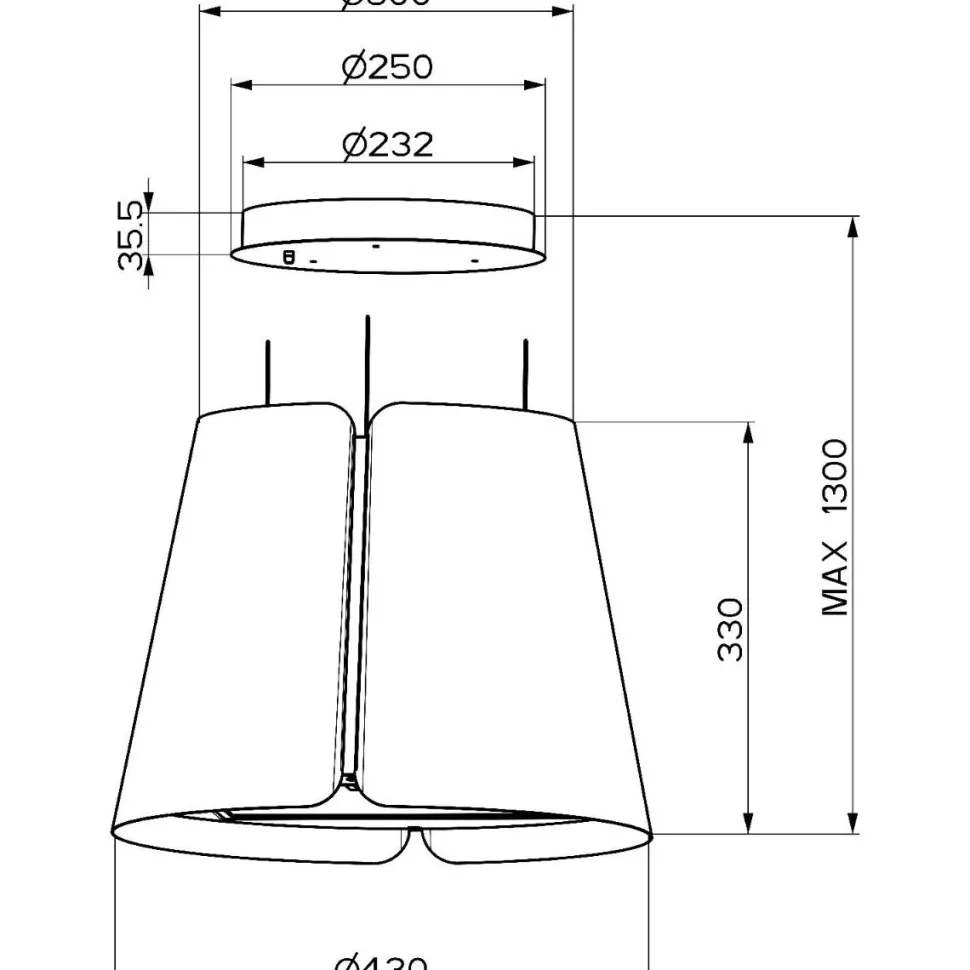 Liesituuletin Faber Beat omalla moottorilla Ø43cm musta