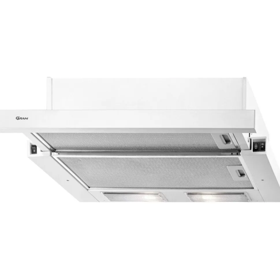 Liesituuletin Gram EFU 603-90, 60cm, valkoinen, ulosvedettävä