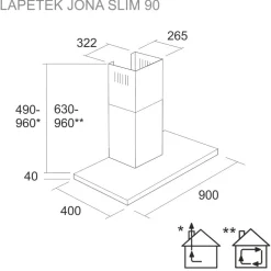 Liesituuletin Lapetek Jona Slim 90 seinälle rst
