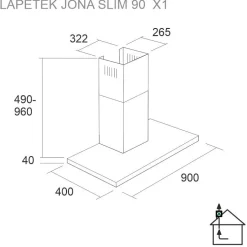 Liesituuletin Lapetek Jona Slim-X1 90EC seinälle eri värejä