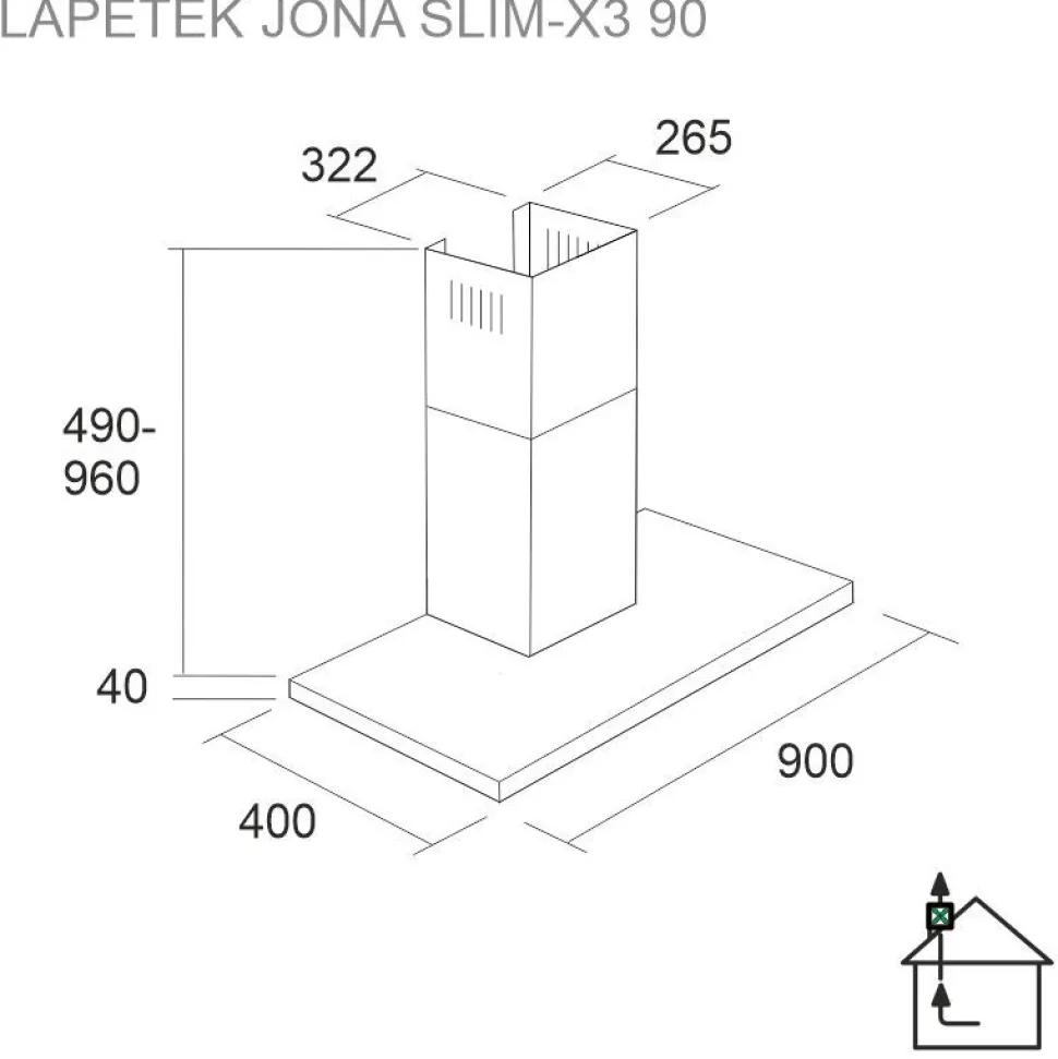 Liesituuletin Lapetek Jona Slim-X3 90 seinälle eri värejä