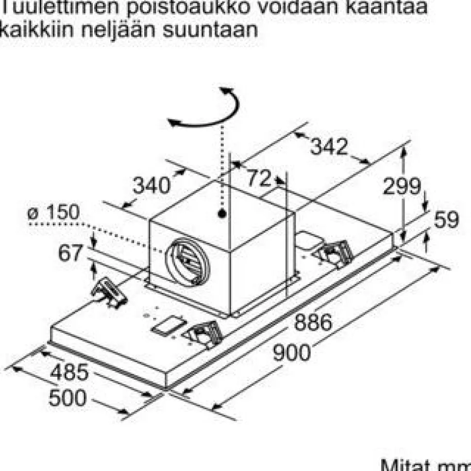 Liesituuletin Siemens iQ500 LR97CAQ50 90 cm teräs