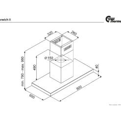 Liesituuletin Thermex Harwich II 900mm kattoon moottorilla musta