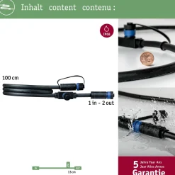 Liitäntäkaapeli Paulmann Plug & Shine ulkovalaistukseen IP68 musta, eri pituuksia