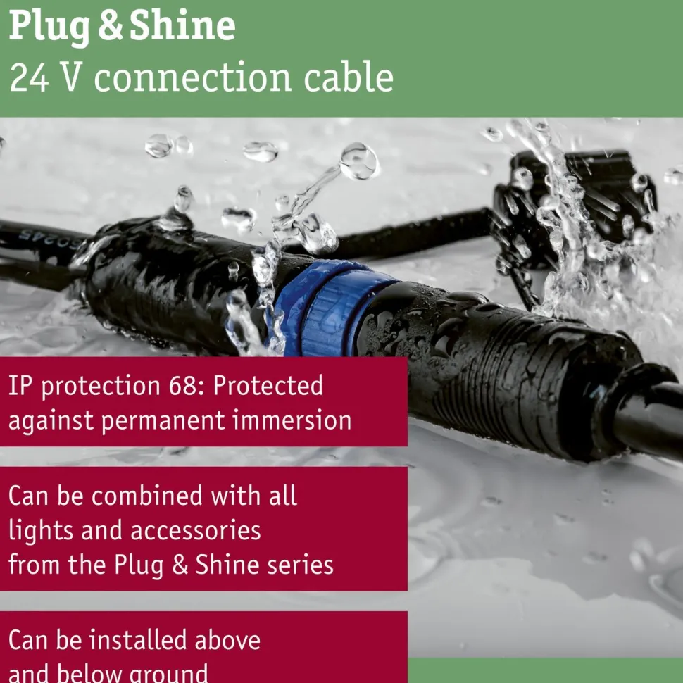 Liitäntäkaapeli Paulmann Plug & Shine ulkovalaistukseen IP68 musta, eri pituuksia