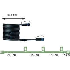 Liitosjohto Paulmann Plug & Shine 3 valaisimelle IP68 5m
