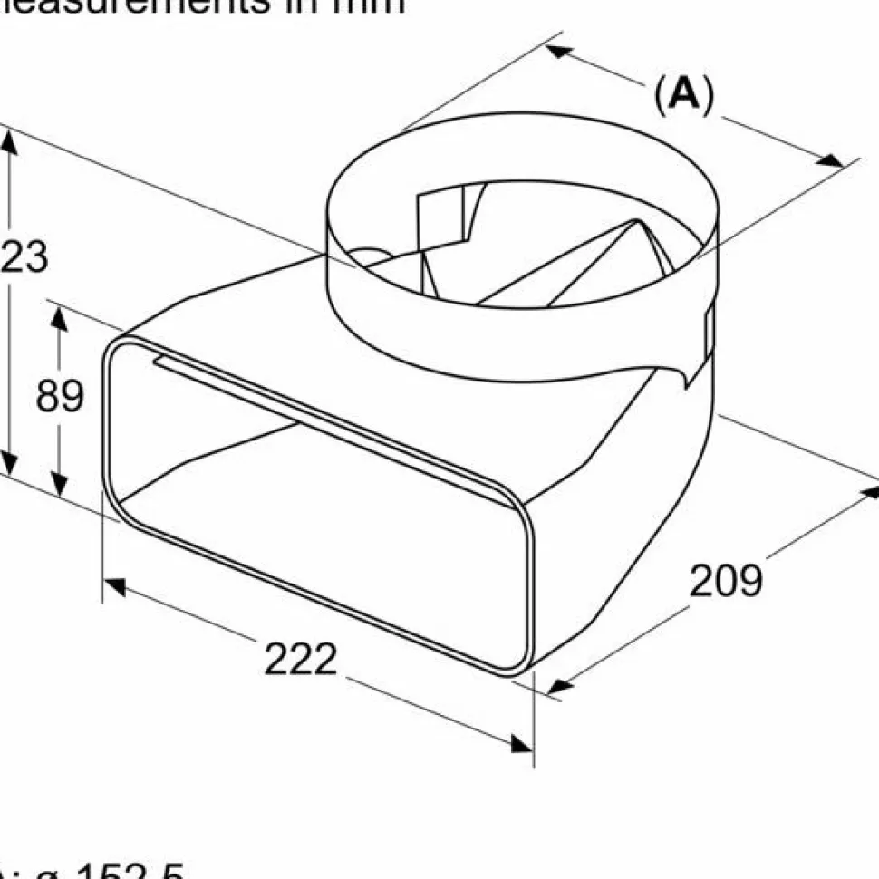 Liitoskappale Bosch HEZ9VDSI1 ⌀150 mm 90°