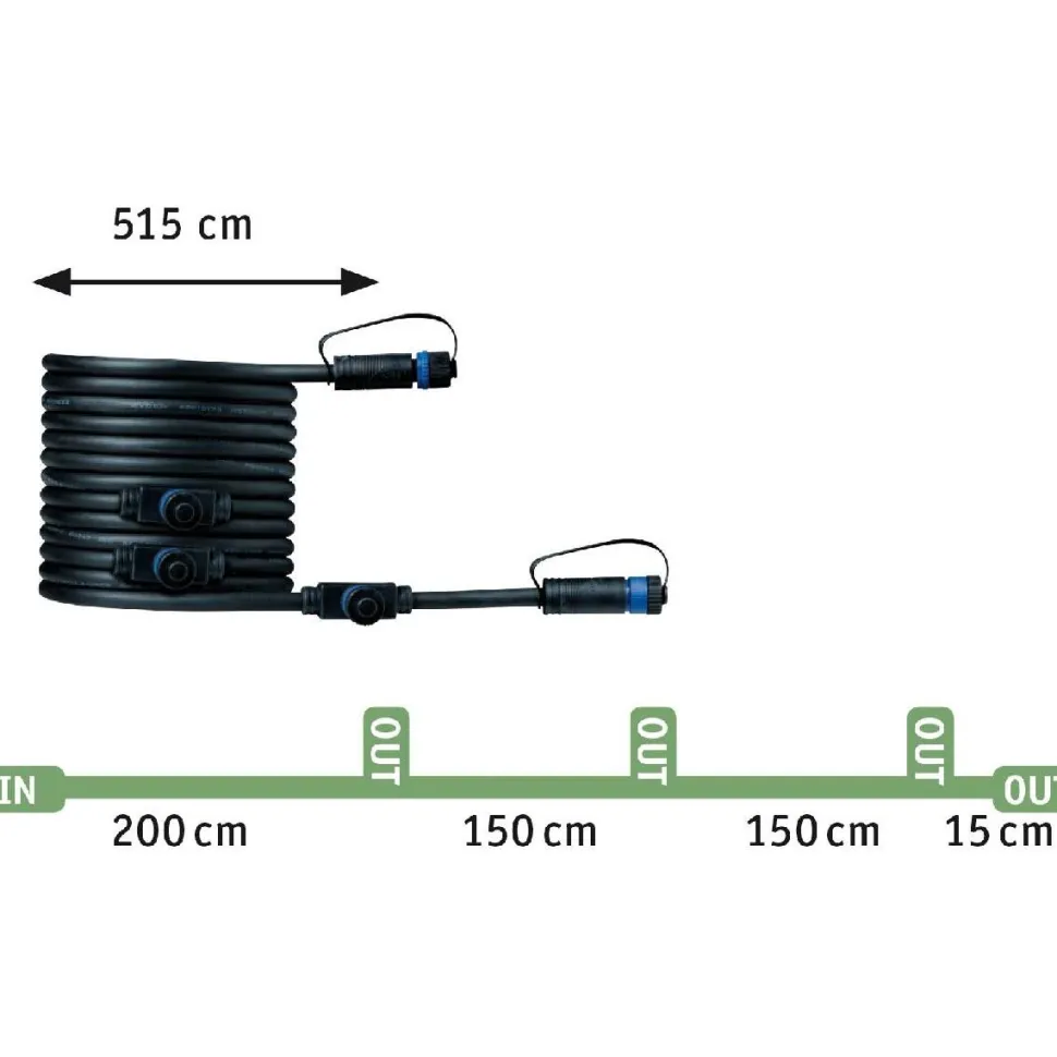 Lisäsarja Paulmann Plug & Shine ulkospoteille IP67 3-osainen musta