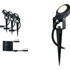 Lisäsarja Paulmann Plug & Shine ulkospoteille IP67 3-osainen musta