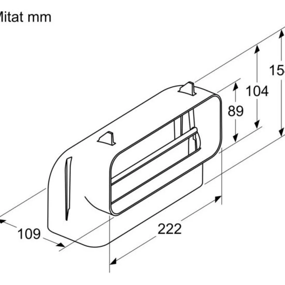 Litteä ilmakanava Bosch HEZ9VDSB3 M 90° pystykulma