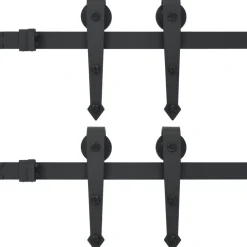Liukuoven asennussarja 2 kpl 200cm teräs musta