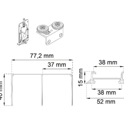 Liukuoven kisko Habo K-50 alumiini